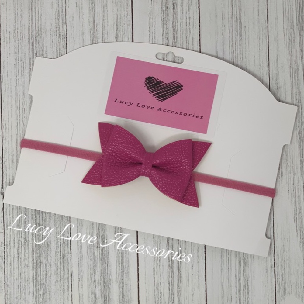 Handmade 3” leather bow headband!